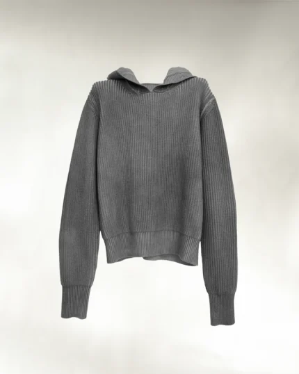 Ktwo Studios Fisherman Knit Hoodie "charcoal" [made to order]