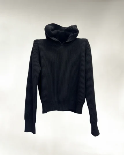 Fisherman Knit Hoodie "black" [made to order]